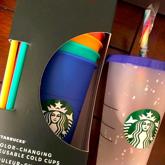 Starbucks color changing ombré cups & confetti